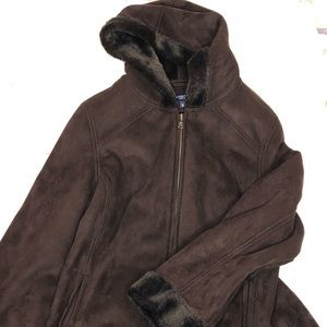 Suede winter coat